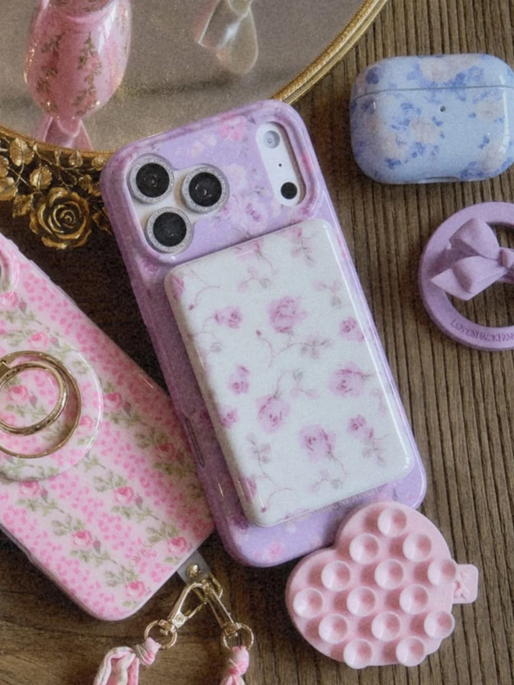 🎀LoveShackFancy&Target~Case-Mate Ribbon Rosa Flora 5000mAh Magnetic Battery